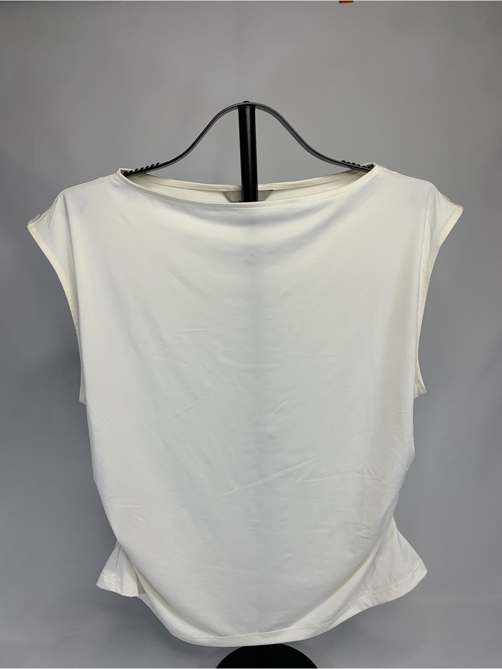 H&M Classic White Womens Boatneck Cap-Sleeve Top